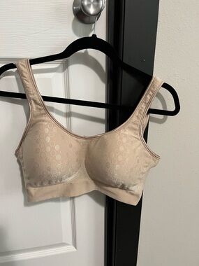 Bali Beige Wireless Comfort Bra with Subtle Circle Jacquard